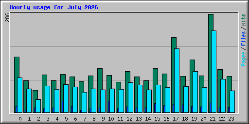 Hourly usage for July 2026